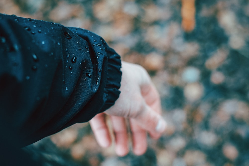 person wearing black jacket