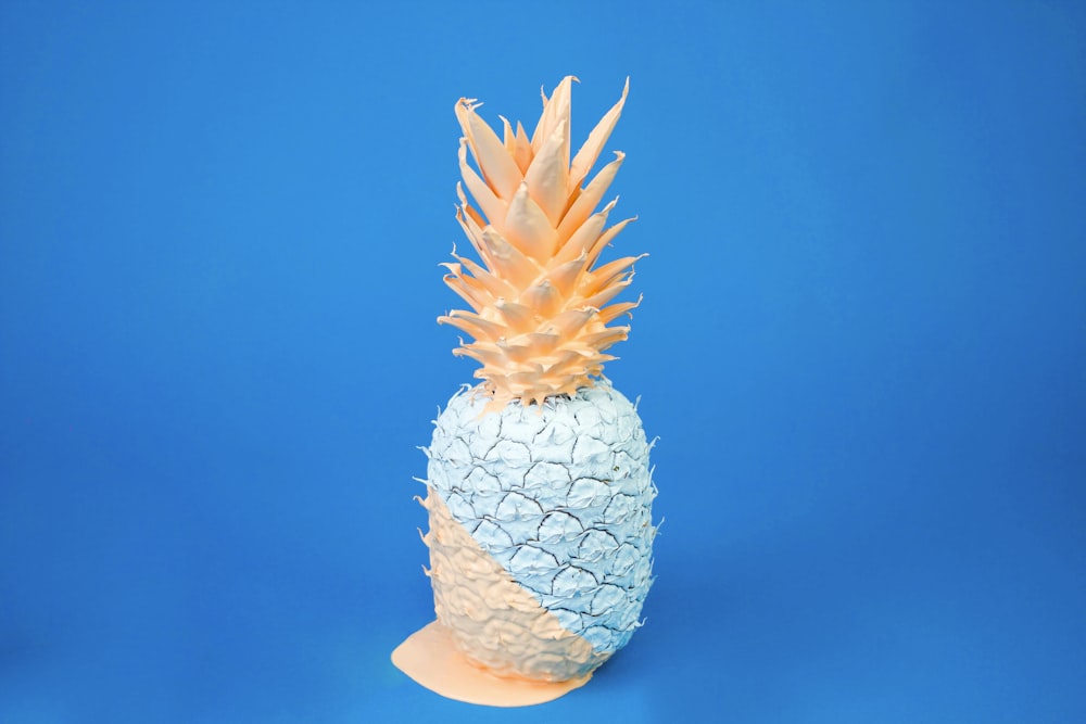 teal and orange pineapple decor