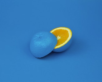 blue lemon sliced into two halves