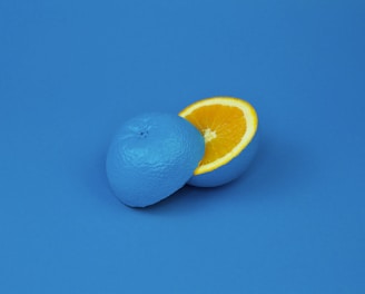 blue lemon sliced into two halves