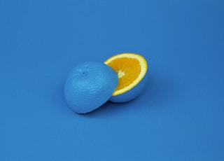 blue lemon sliced into two halves