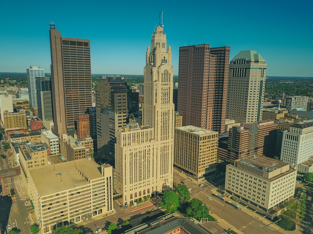 city buildings on top view