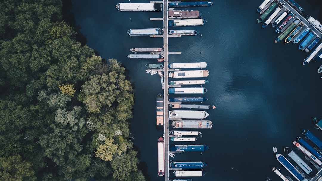 aerial photography of boats