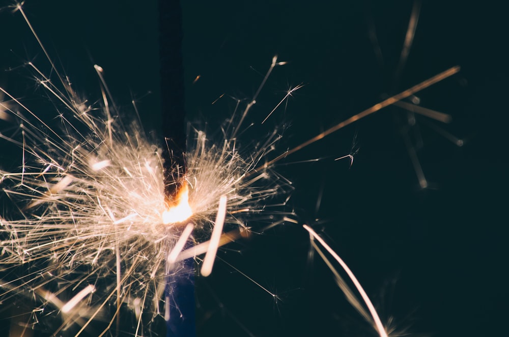 close-up photography of sparkler