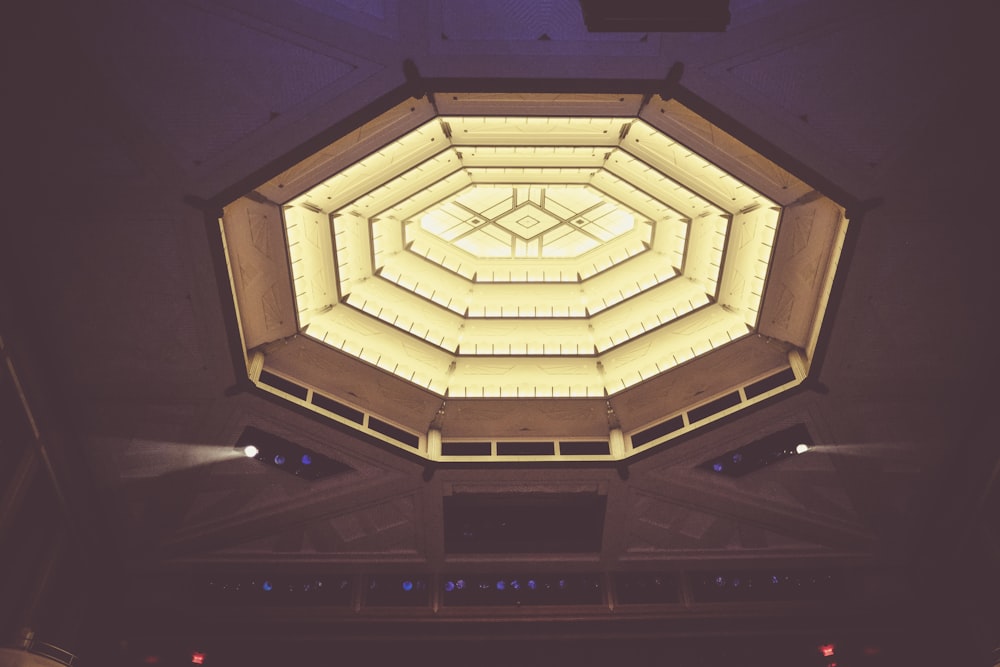 brown and white ceiling light