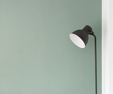 black floor lamp at the corner