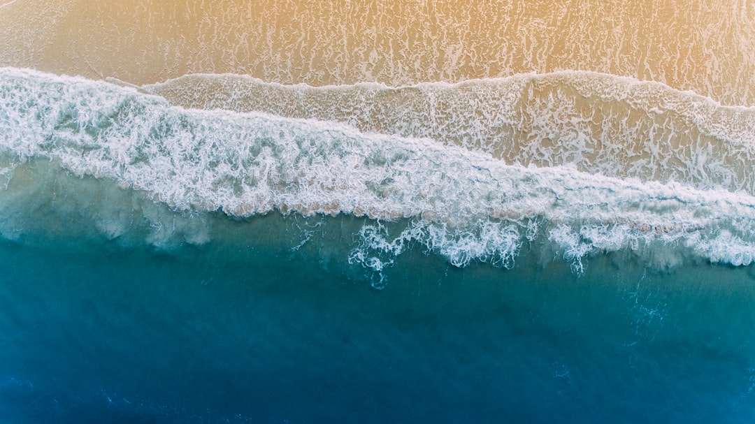waves on seashore,