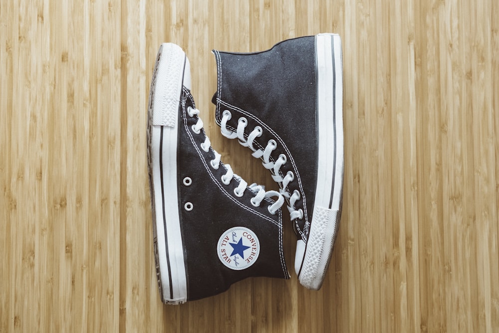 person wearing blue and white converse all star high top sneakers photo –  Free Product Image on Unsplash