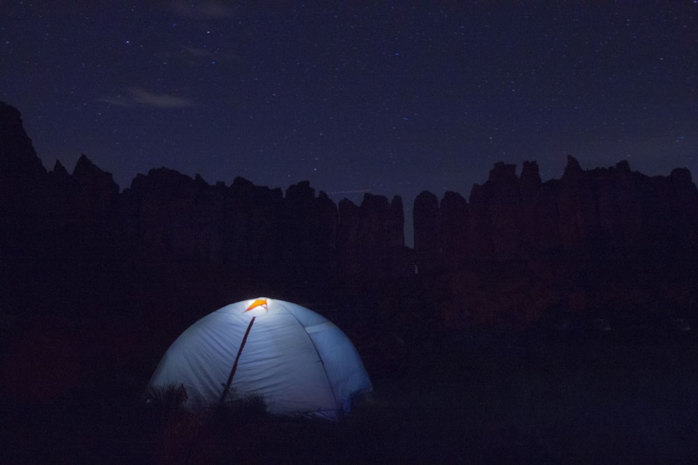 white dome tent in chiaroscuro photography