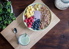 flat lay photography of fruits on plate