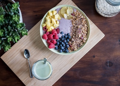 flat lay photography of fruits on plate