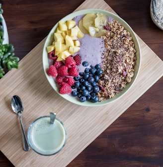 flat lay photography of fruits on plate