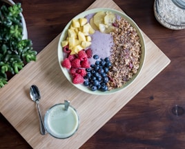 flat lay photography of fruits on plate