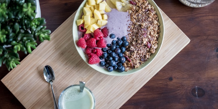 flat lay photography of fruits on plate