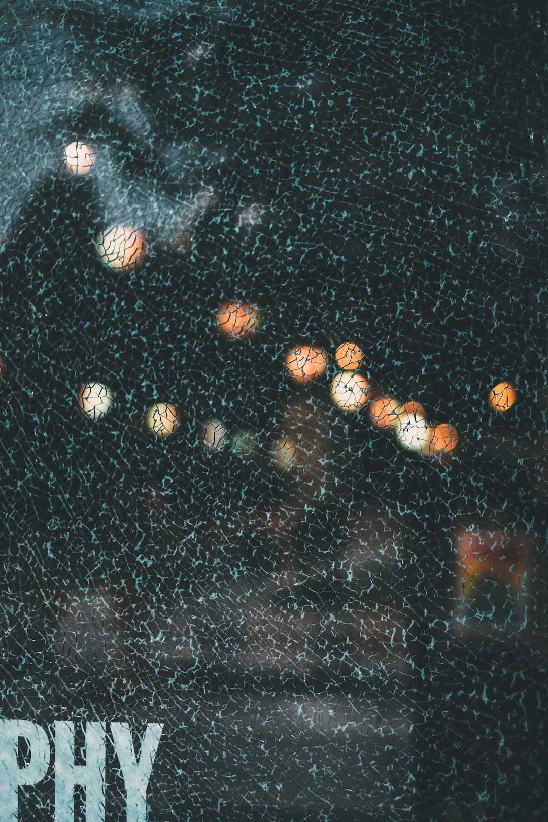 bokeh lights on a glass window