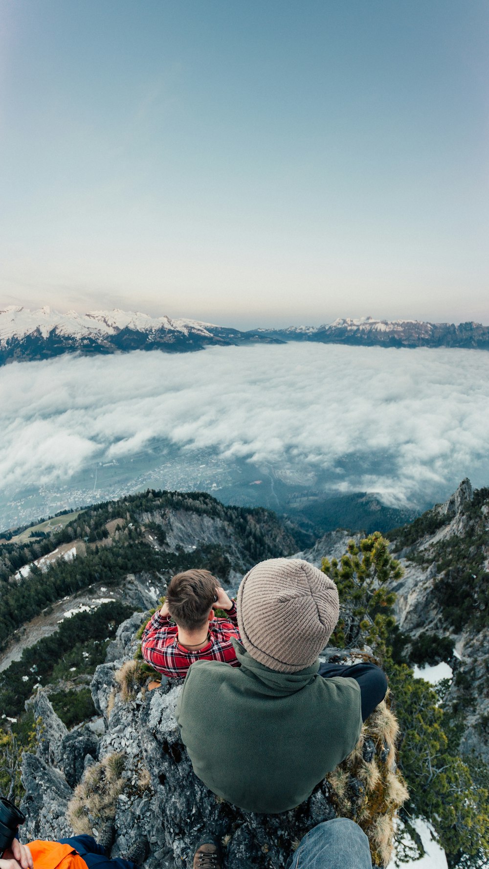 person standing on mountain