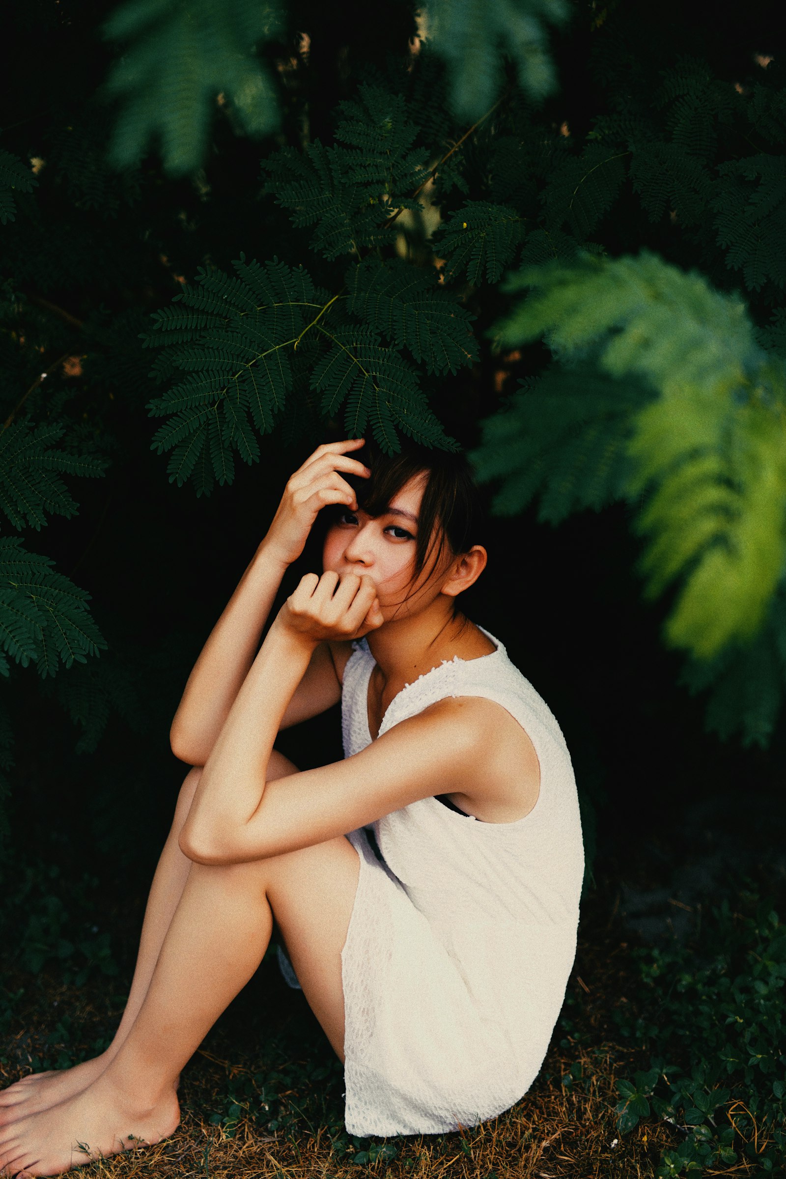 Canon EOS 5D Mark III + Sigma 50mm F1.4 EX DG HSM sample photo. Woman sitting under tree photography