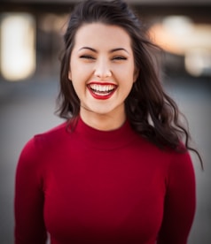 closeup photography of woman smiling