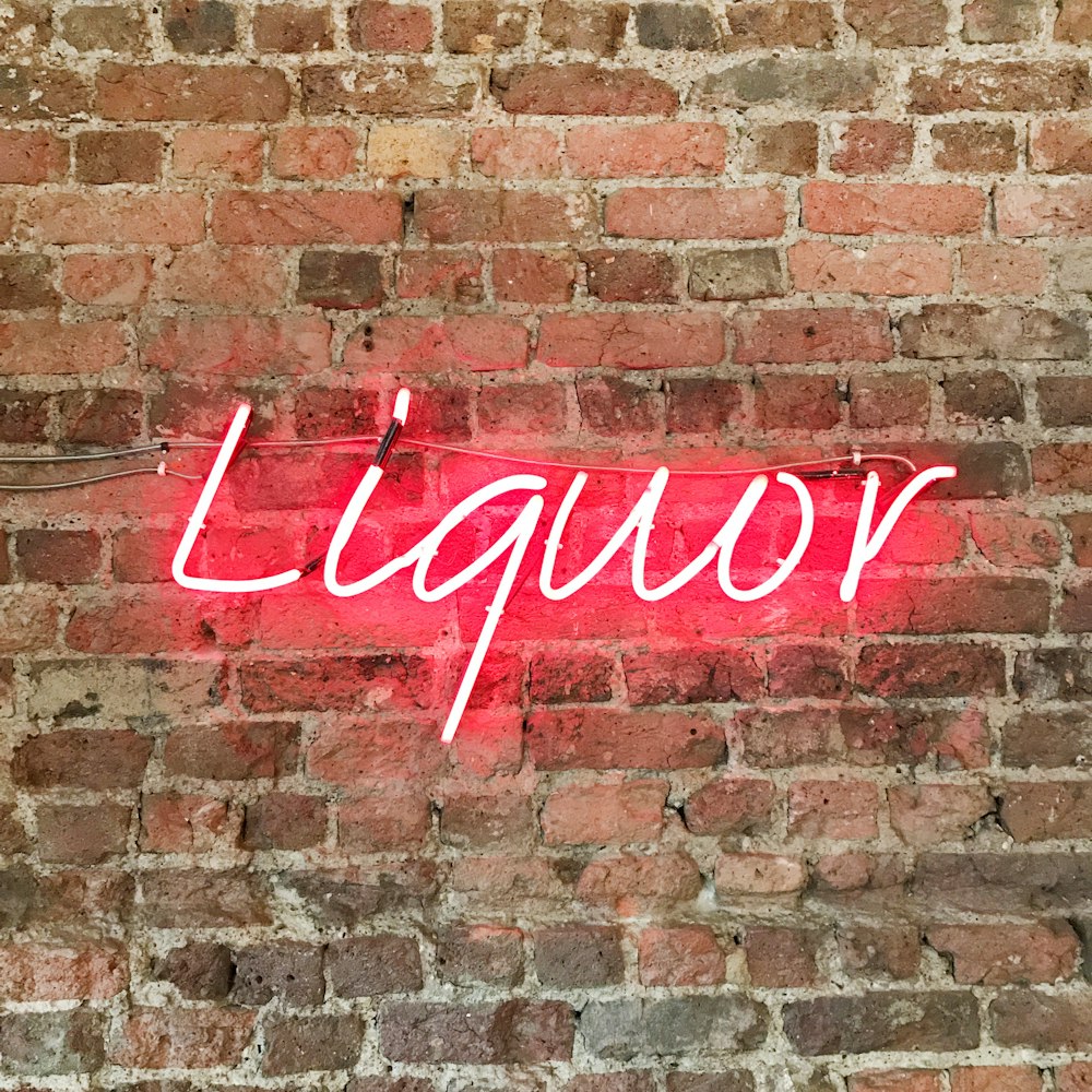 red liquor neon decor