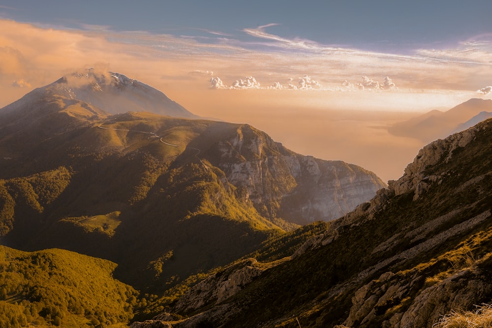 mountains at golden hour