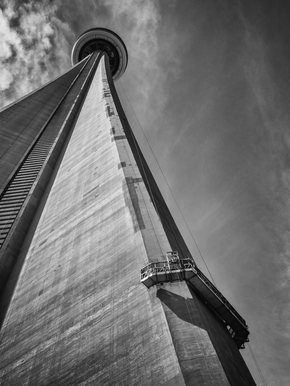 grayscale photo of tall building