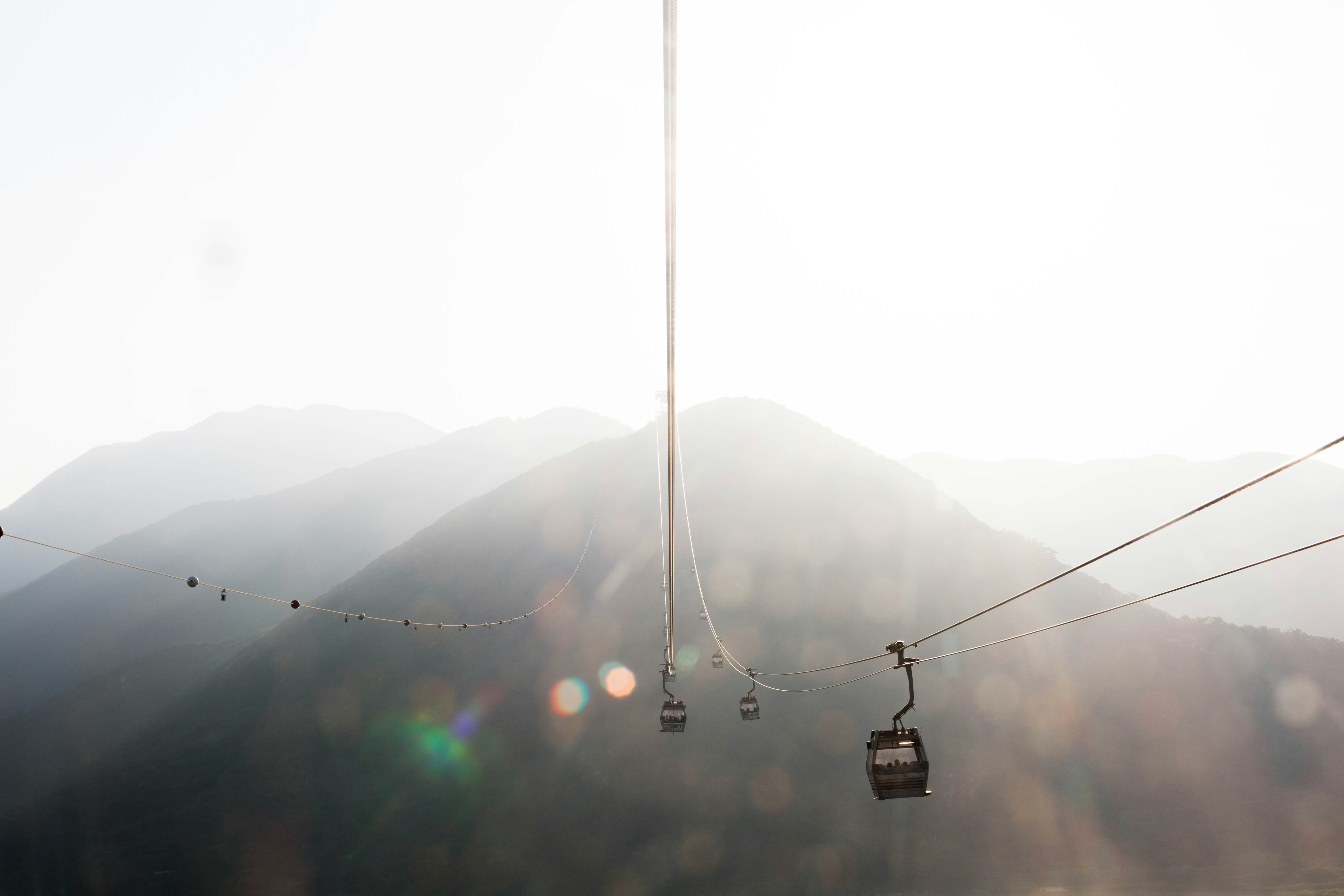selective focus photo of cable car