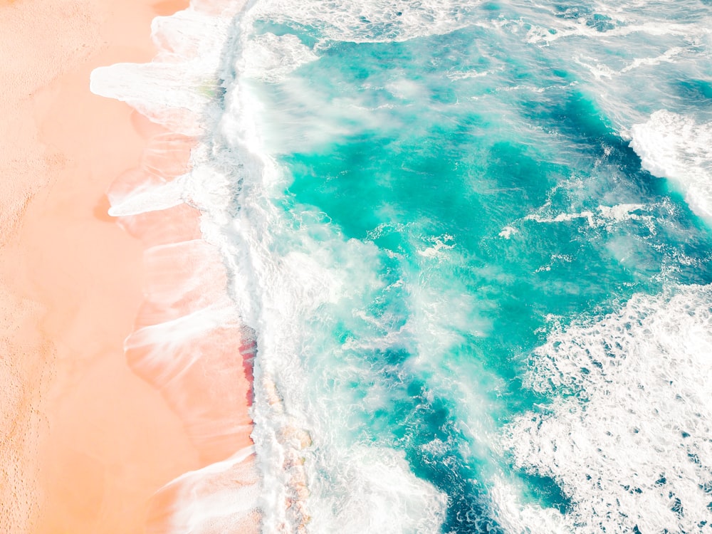 bird's eye view of ocean waves