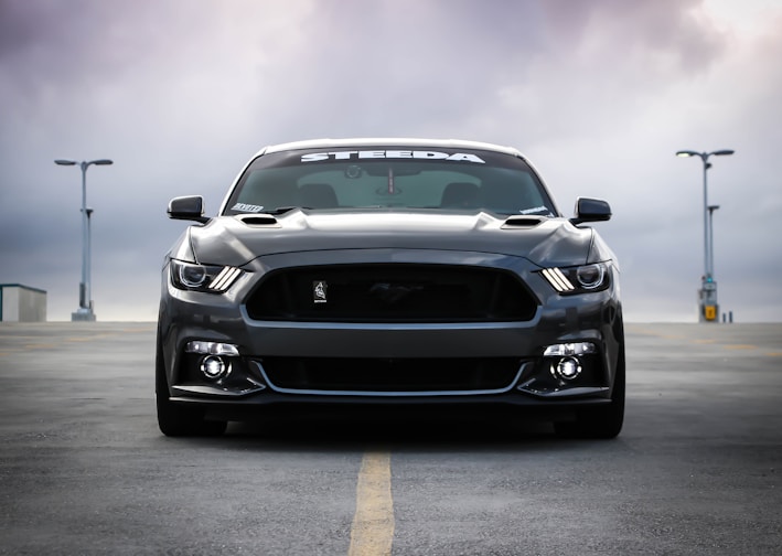 black Shelby car on road