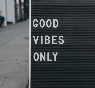 good vibes only text