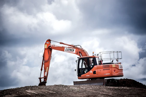 Excavator on a construction site