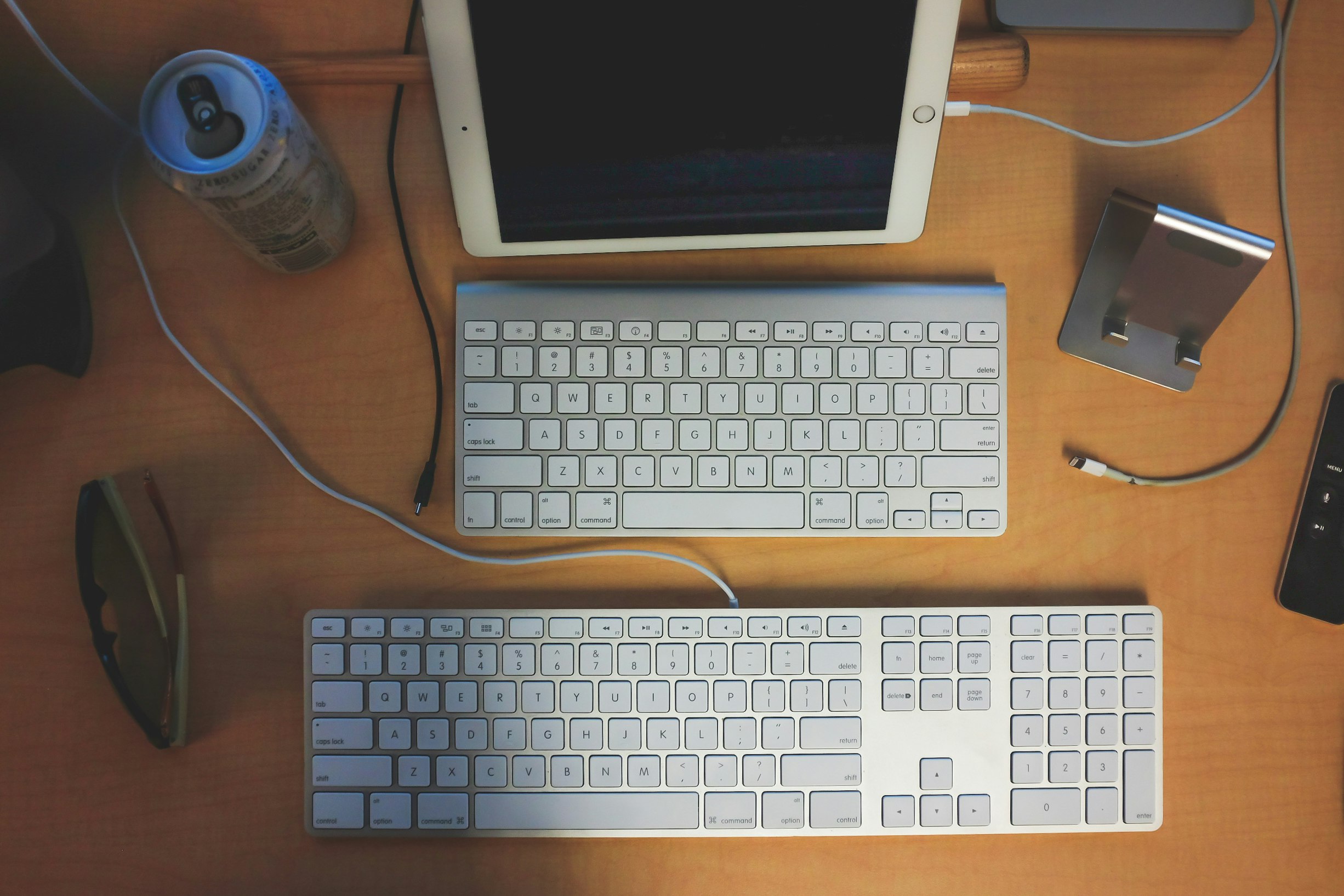 two Apple keyboards