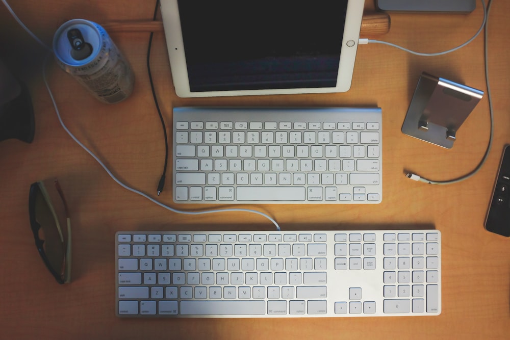 two Apple keyboards