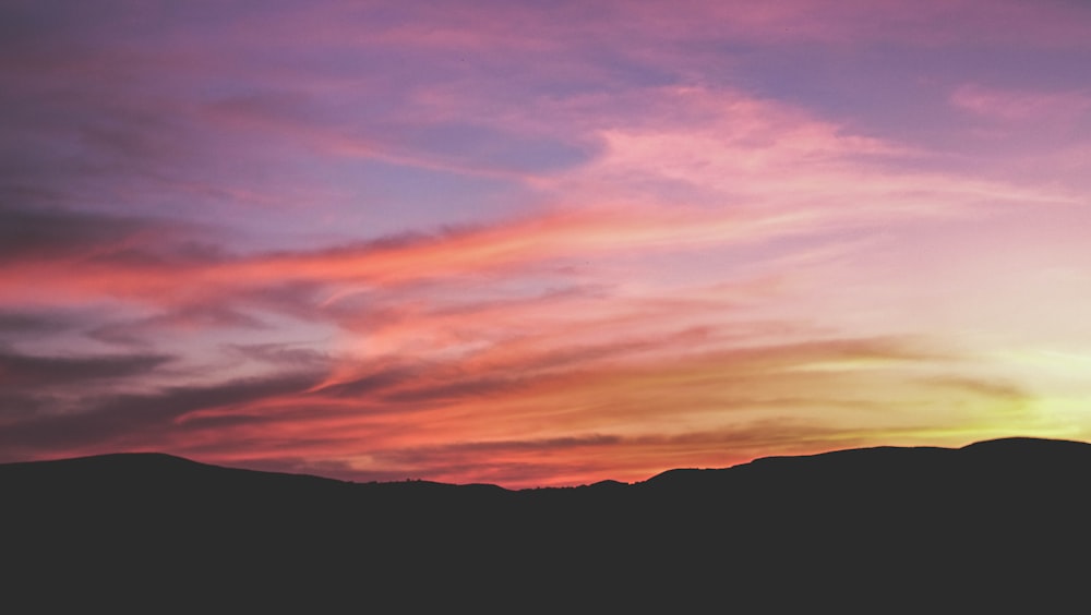 mountain silhouette during sunset