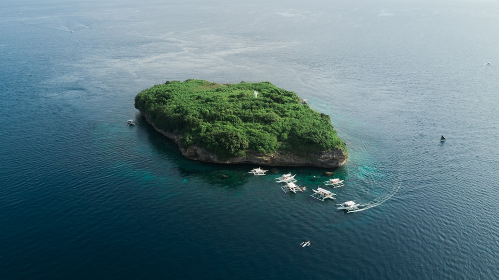 bird's eye view of island