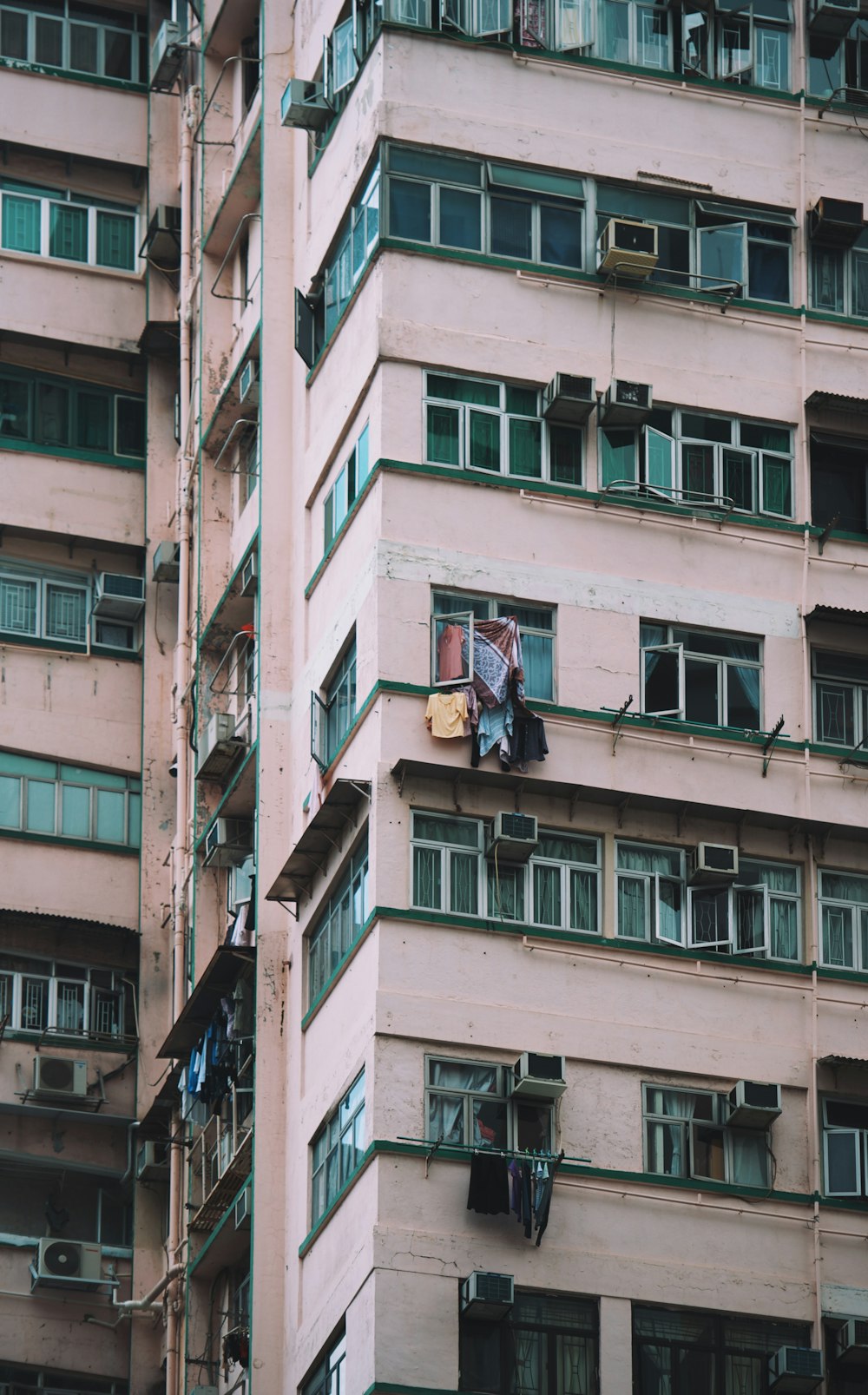 clothes hang on building window