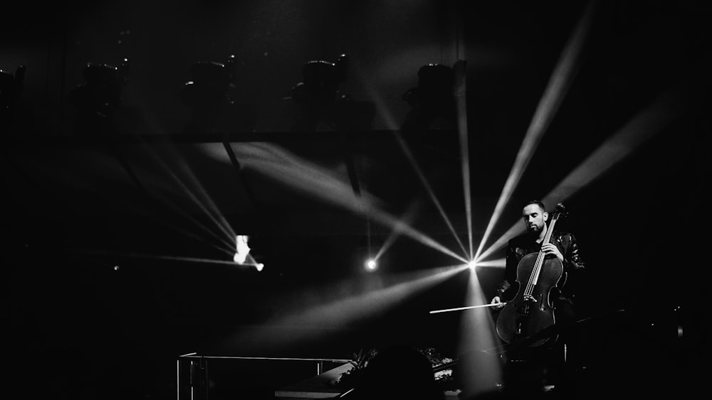 man playing cello