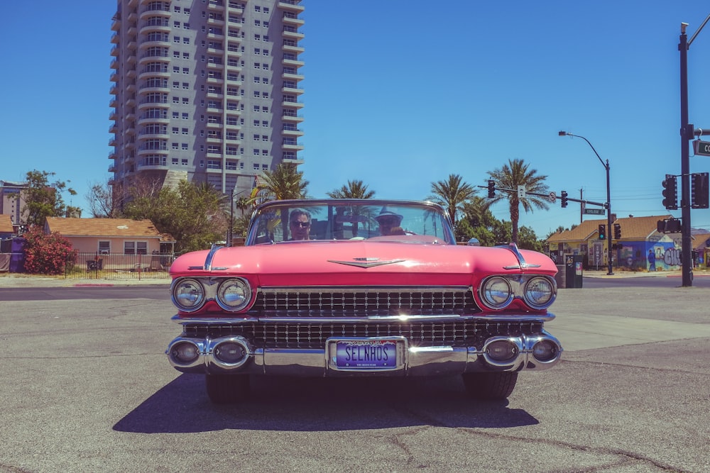 classic red Chevrolet convertible coupe