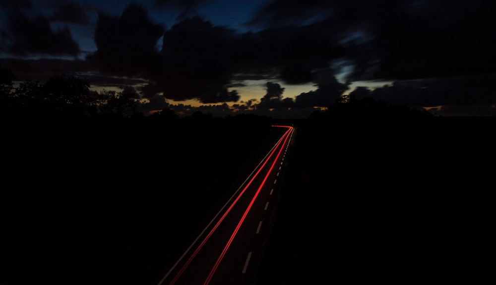 time lapse photography of vehicle light