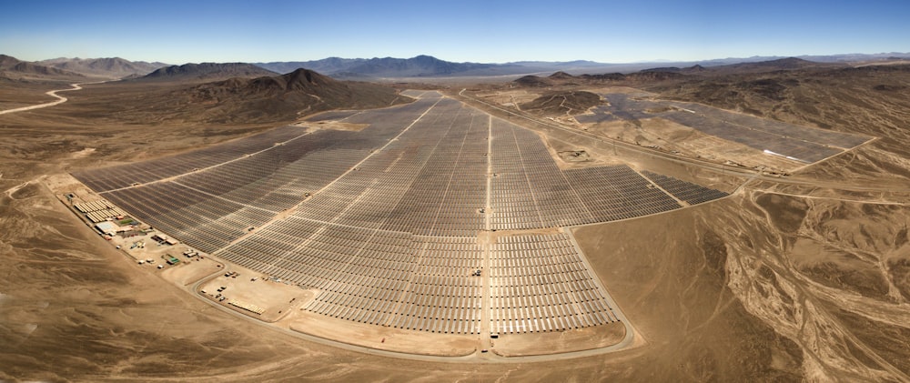 aerial photography of brown fields