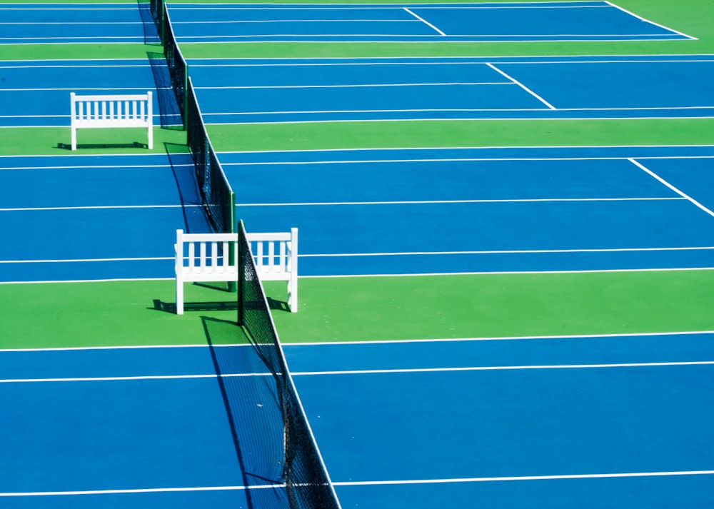 aerial photo of tennis court