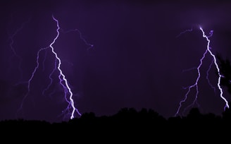 Close-up of yellow lightning bolts crackling wildly around the scientist's hair shooting up.