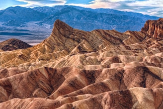 Death Valley, CA - Through Golden Canyon is a popular trail to Red Cathedral Rock