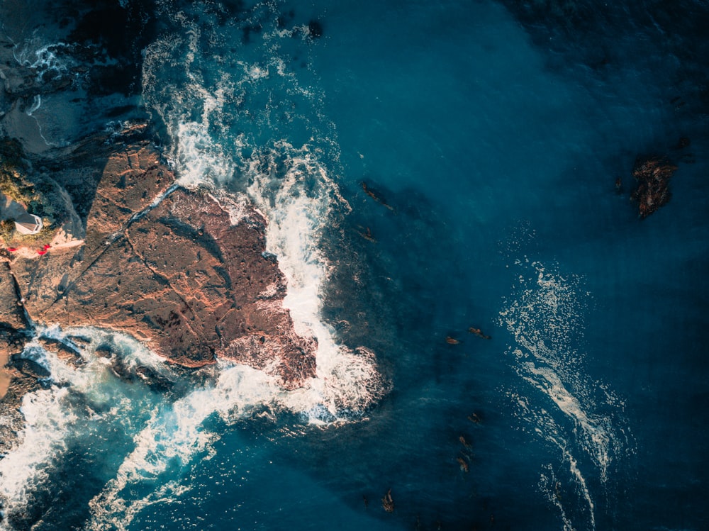 aerial view of body of water