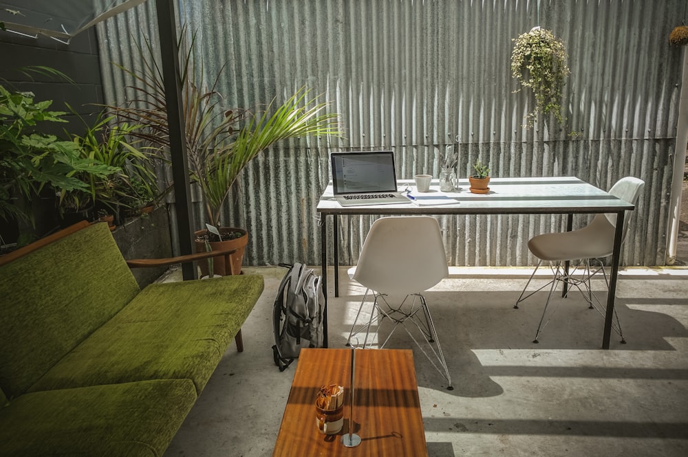 laptop computer on top of table