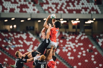 athletes playing