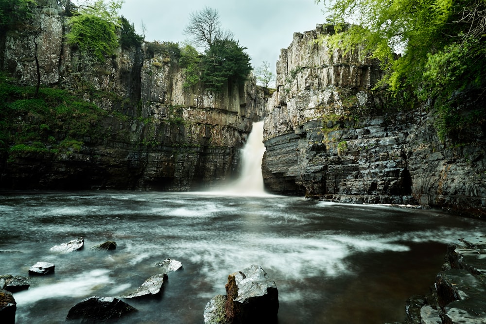 landscape photo of waterfalls