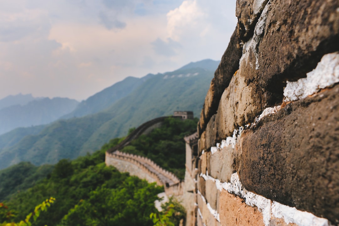 Great Wall winding through mountains