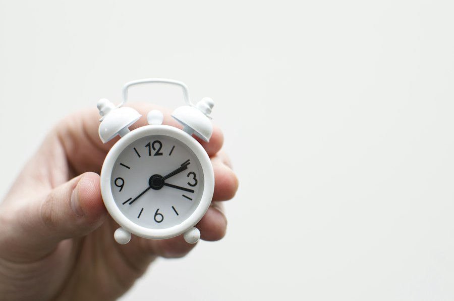 A clock and daycare schedule