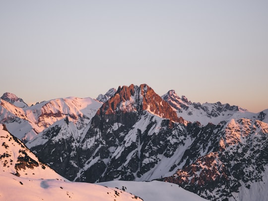 view of snow capped mountain in Nebelhorn Germany