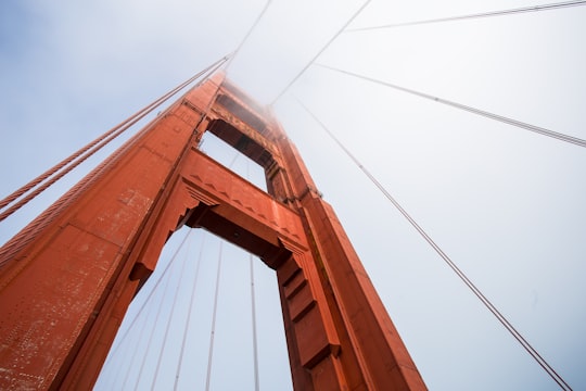 Golden Gate Bridge, San Francisco California in low angle photography in Golden Gate National Recreation Area United States